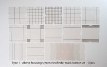 Load image into Gallery viewer, Hasselblad viewfinder mask set - Above or bellow screen
